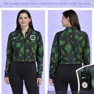 Nike Women’s Nigeria Naija Cropped Dry-Fit Soccer Jacket – Green/Black – Size Sm